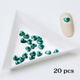 Crystal heart 6x5 green-20 pcs