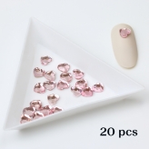 Crystal heart 6x5 pink-20 pcs