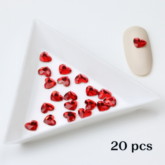 Crystal heart 6x5 red-20 pcs