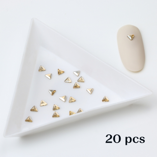 Crystal triangle 3 gold-20 pcs
