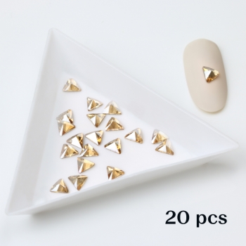 Кристаллы треугольник 5.5 золотые-20 шт