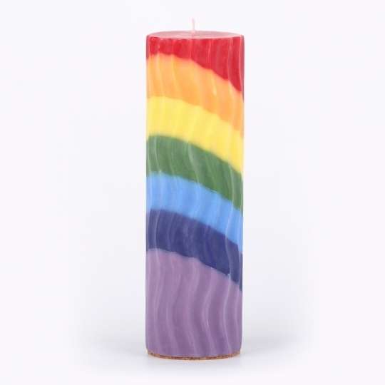 Scented candle rainbow waves