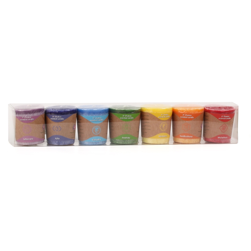 Chakras votive aromatic candles 7 x in giftbox