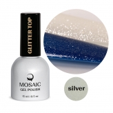 Mosaic Glitter Top Gel Spark pealisgeel (Silver) 15 ml
